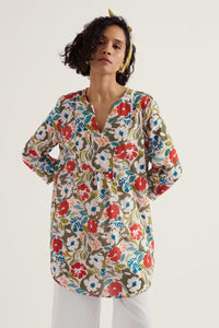 Op Art Tunic in Summer Shadows Chalk