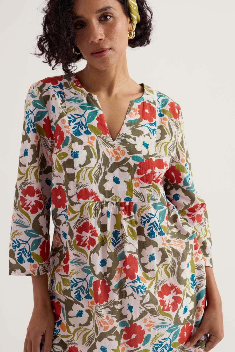 Op Art Tunic in Summer Shadows Chalk