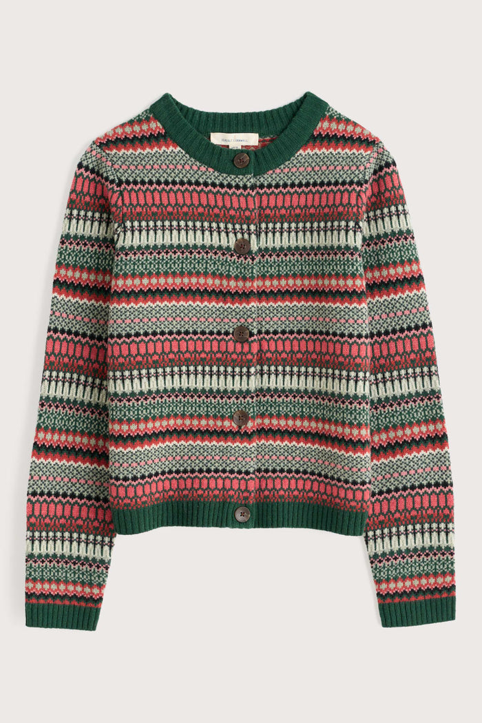 Percella Cove Cardigan in Weaving Needle Dark Forage Mix