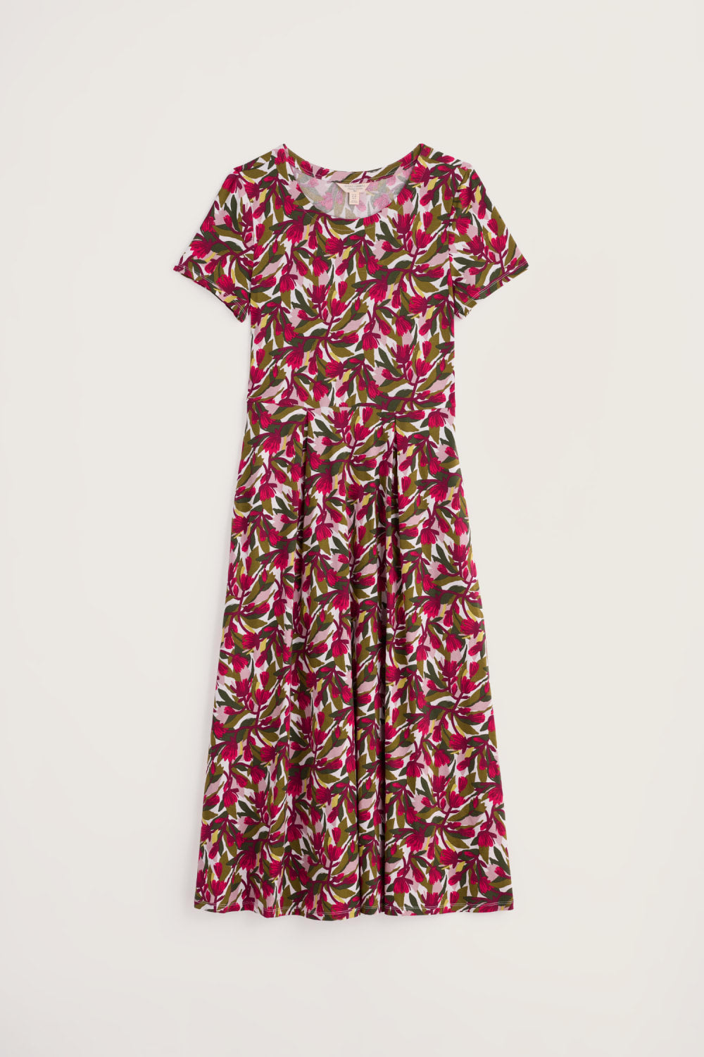 Veronica Short Sleeve Dress in Abstract Protea Chalk