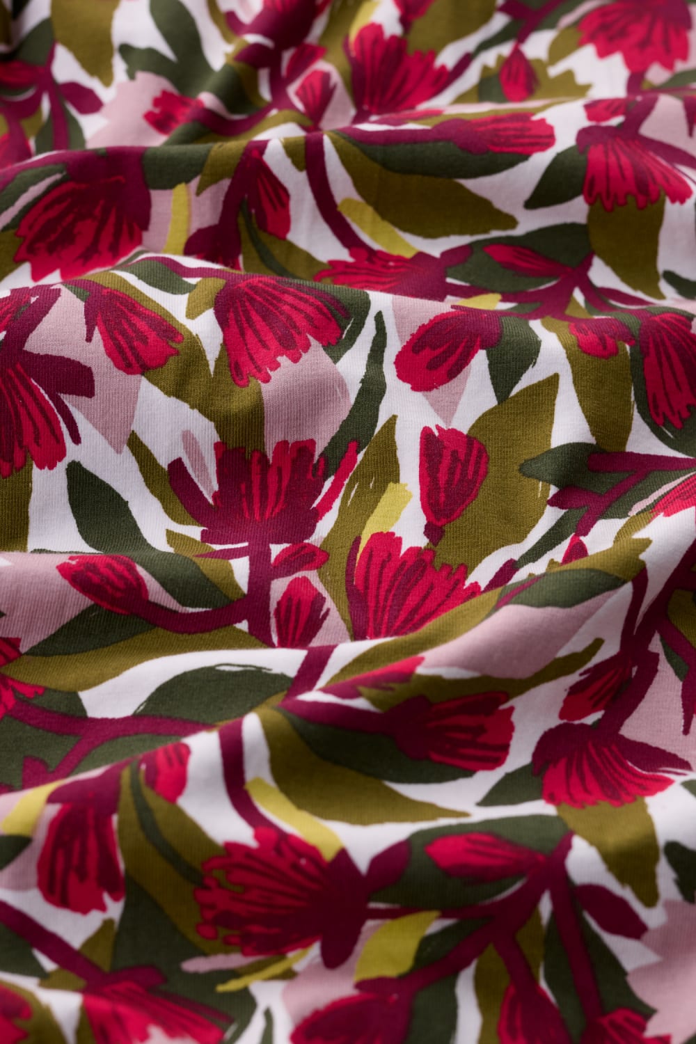 Veronica Short Sleeve Dress in Abstract Protea Chalk
