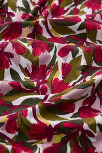 Veronica Short Sleeve Dress in Abstract Protea Chalk