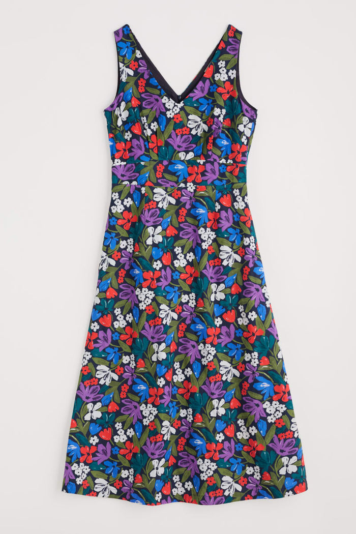 Sky Beyond Dress in Crayon Floral Maritime