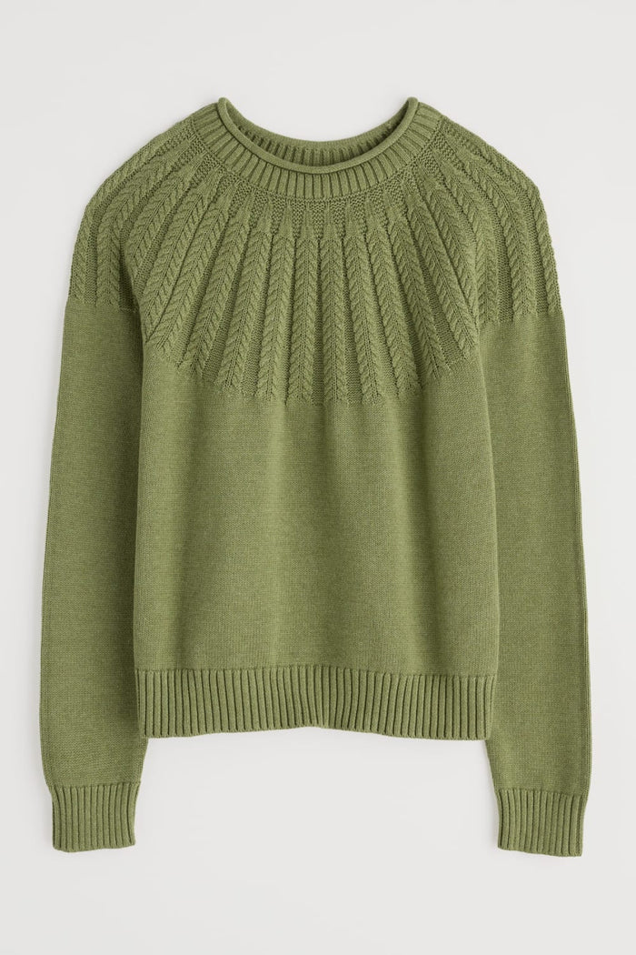 Seasalt Stone Chat Jumper in Moss