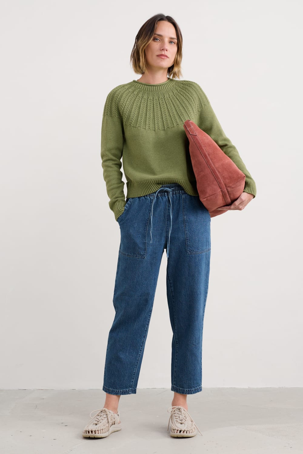 Seasalt Stone Chat Jumper in Moss
