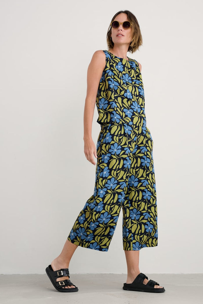 Seasalt Peaceful Haven Culottes in Leafy Floral Maritime