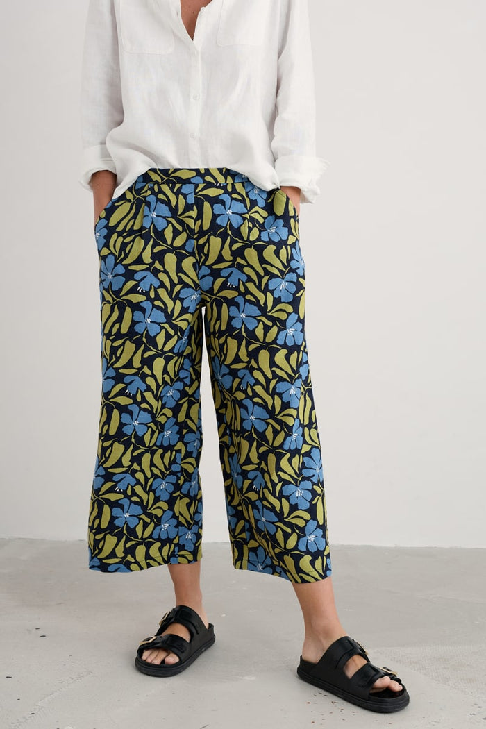 Seasalt Peaceful Haven Culottes in Leafy Floral Maritime