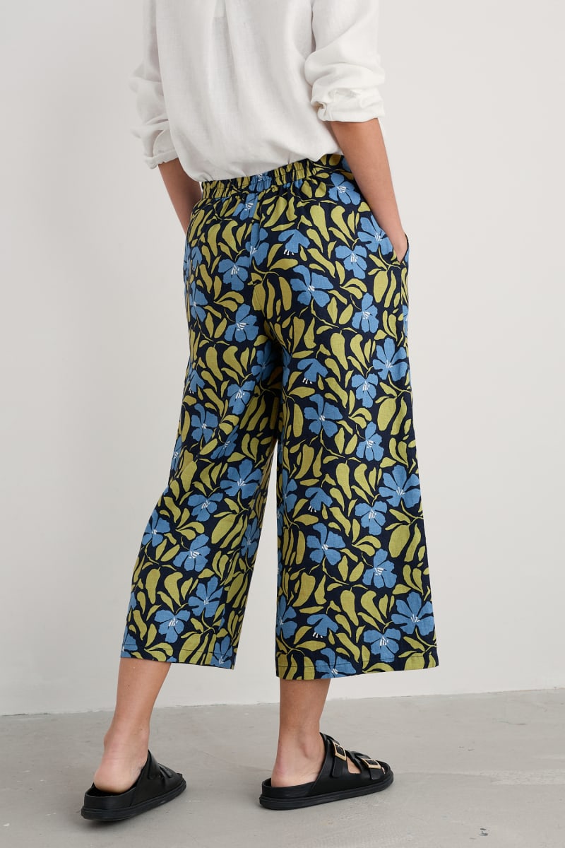 Seasalt Peaceful Haven Culottes in Leafy Floral Maritime