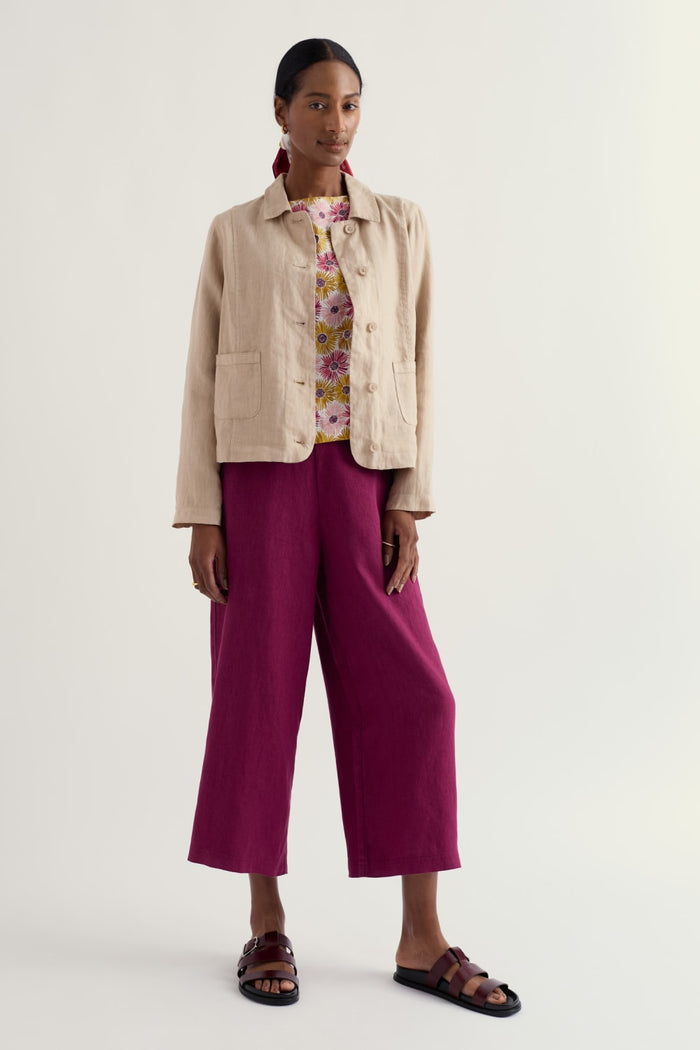 Merrivale Linen Culottes in Dark Freesia