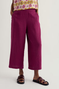 Merrivale Linen Culottes in Dark Freesia