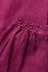 Merrivale Linen Culottes in Dark Freesia