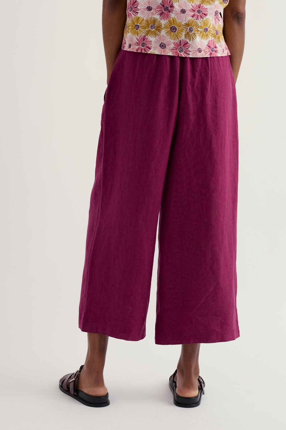 Merrivale Linen Culottes in Dark Freesia