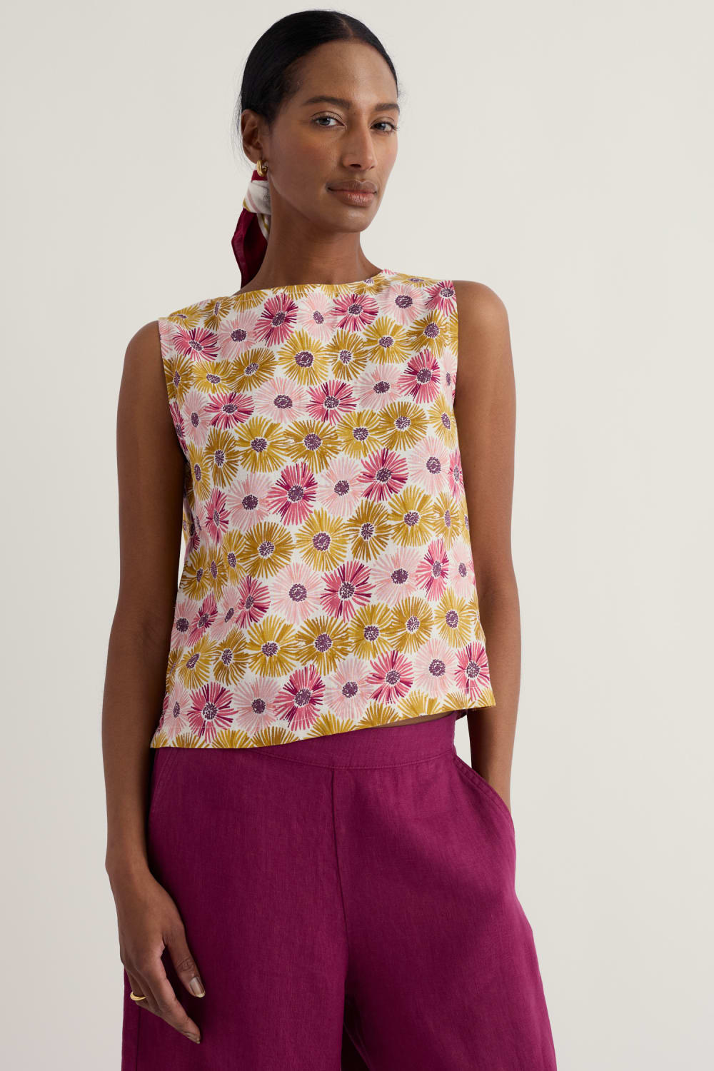 Seasalt Colour Study Top in Painted Asters Chalk