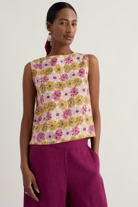 Seasalt Colour Study Top in Painted Asters Chalk