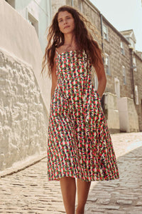 Madern Dress in Table Flowers Dark Citron