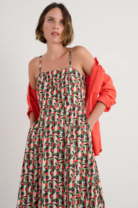 Madern Dress in Table Flowers Dark Citron
