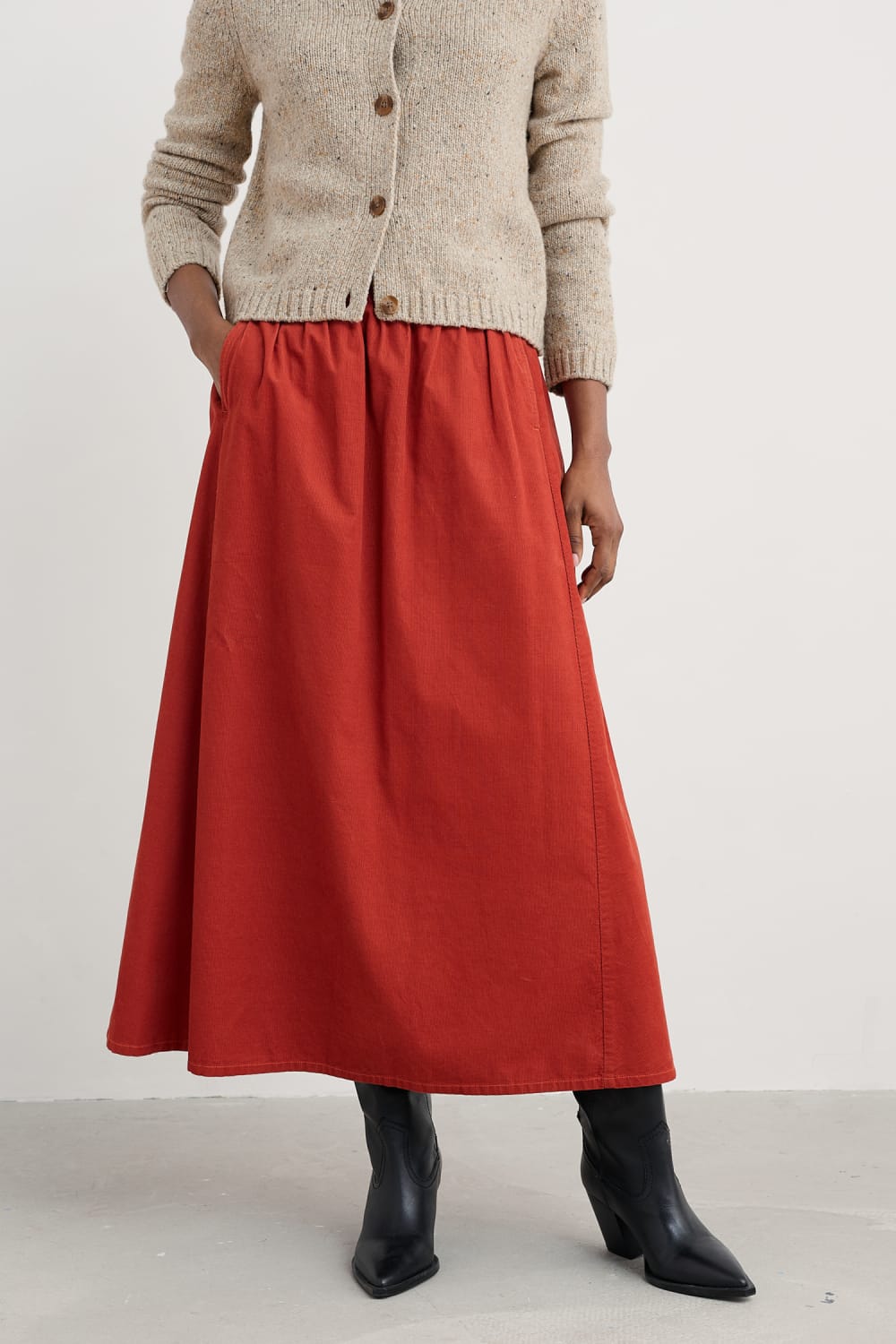 Seasalt Mevagissey Skirt in Dark Cinnamon