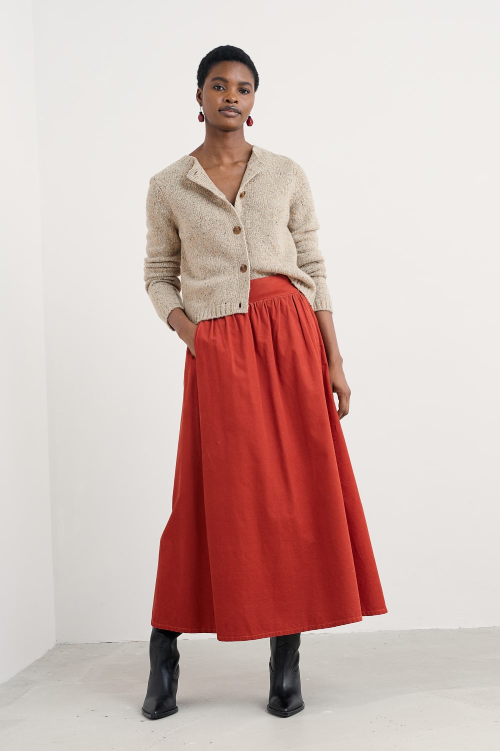 Seasalt Mevagissey Skirt in Dark Cinnamon