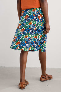 Seasalt Rose Skirt Screenprint Floral Chalk