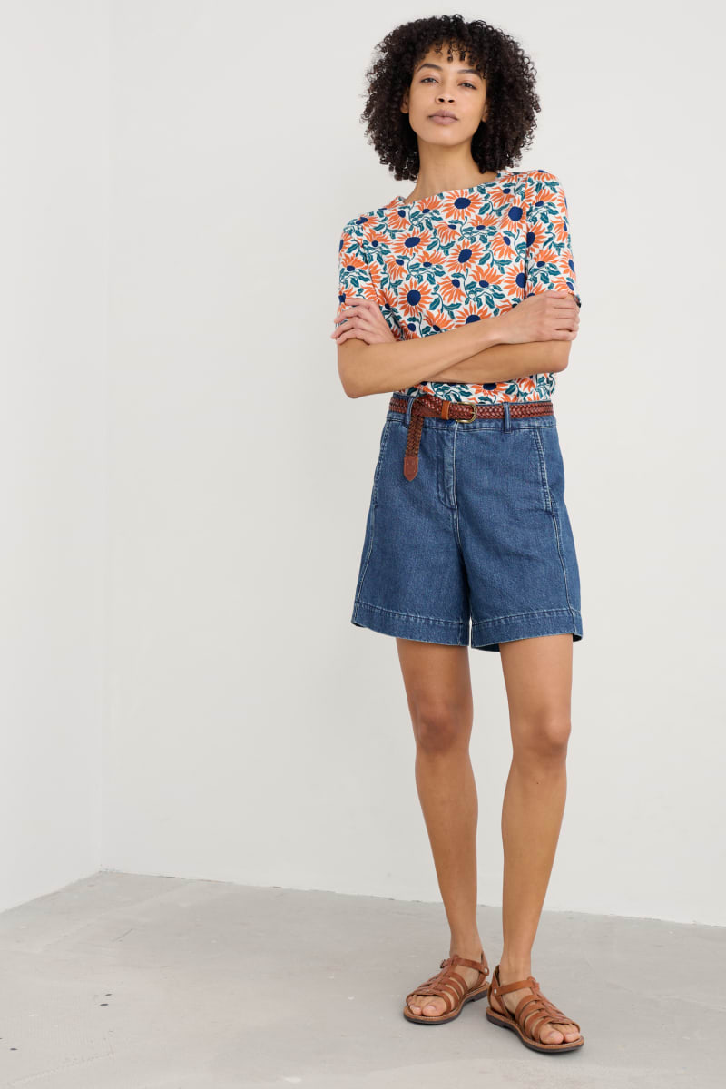 Seasalt Poisson T-Shirt Bold Sunflower Chalk