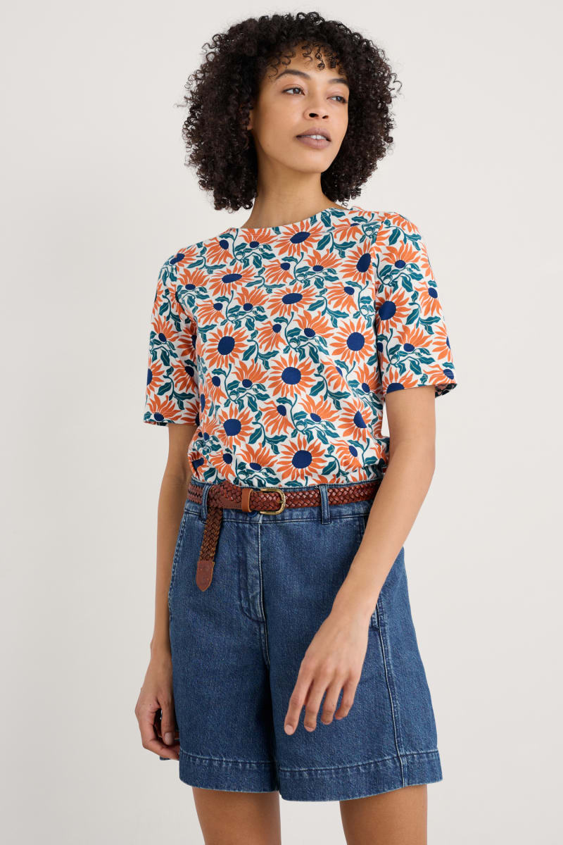 Seasalt Poisson T-Shirt Bold Sunflower Chalk