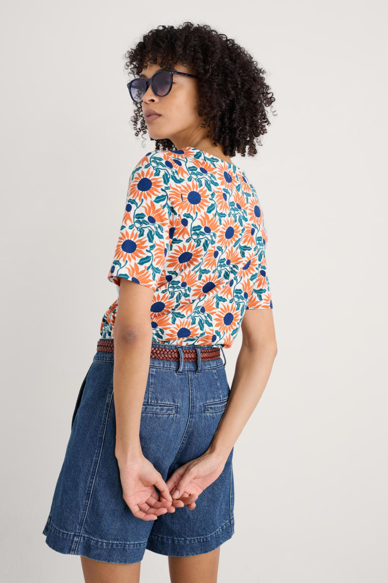 Seasalt Poisson T-Shirt Bold Sunflower Chalk