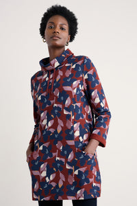 Seasalt Formative Brushed Back Jersey Tunic in Macro Flower Burgundy
