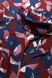 Seasalt Formative Brushed Back Jersey Tunic in Macro Flower Burgundy