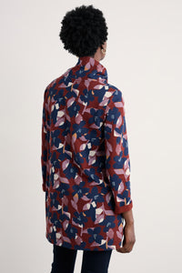 Seasalt Formative Brushed Back Jersey Tunic in Macro Flower Burgundy