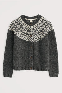 Seasalt Port Kinnis Fair Isle Cardigan in Wag Tail Coal Aran