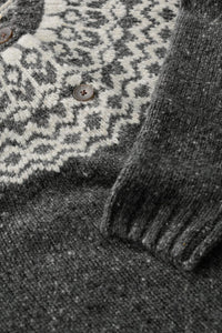 Seasalt Port Kinnis Fair Isle Cardigan in Wag Tail Coal Aran