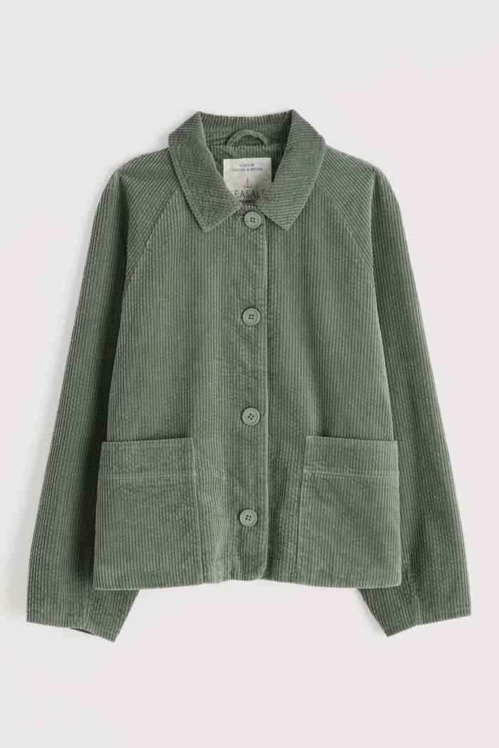 Seasalt Ocean Mist Cord Jacket in Dusky Green