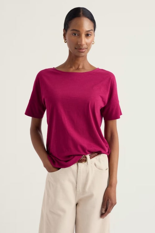 Seasalt Bryher View T-Shirt in Dark Freesia