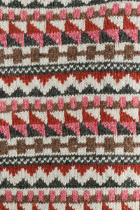 Seasalt Dawson Pick Fair Isle Vest in Zig Zag Geo Aran Red Sail
