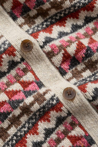 Seasalt Dawson Pick Fair Isle Vest in Zig Zag Geo Aran Red Sail