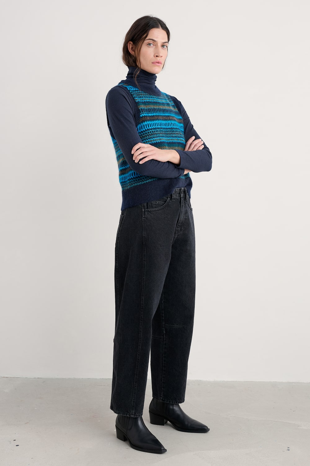 Seasalt Annik Vest in Modernist Cyan Multi