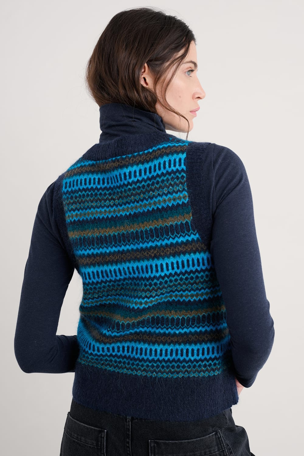 Seasalt Annik Vest in Modernist Cyan Multi
