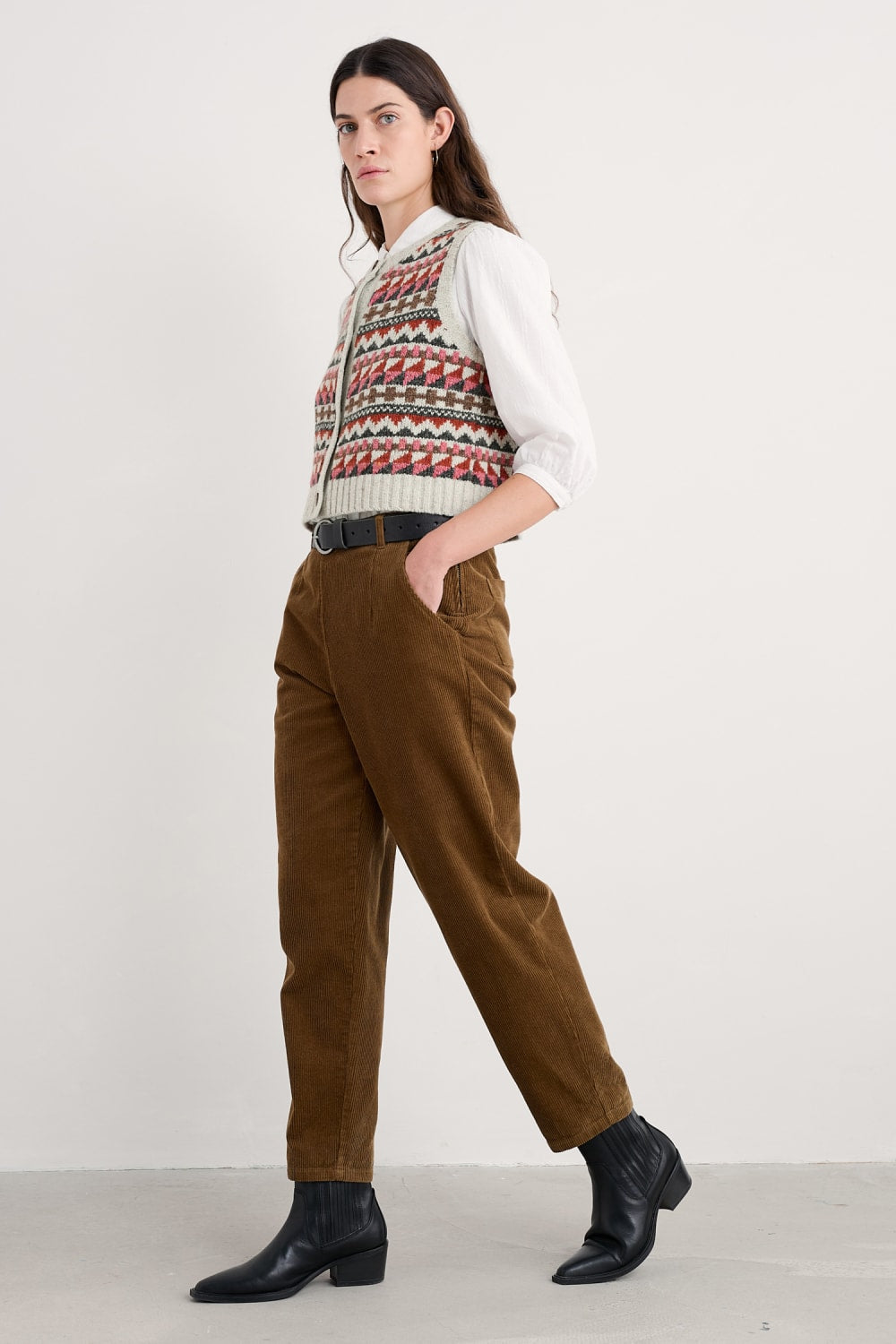 Seasalt Trethornes Tapered Cord Trousers in Gully