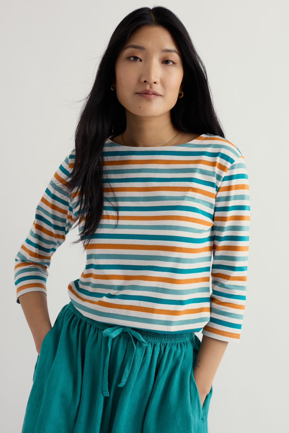 Seasalt Sailor Top in Tri Mini Cornish Deep Dive