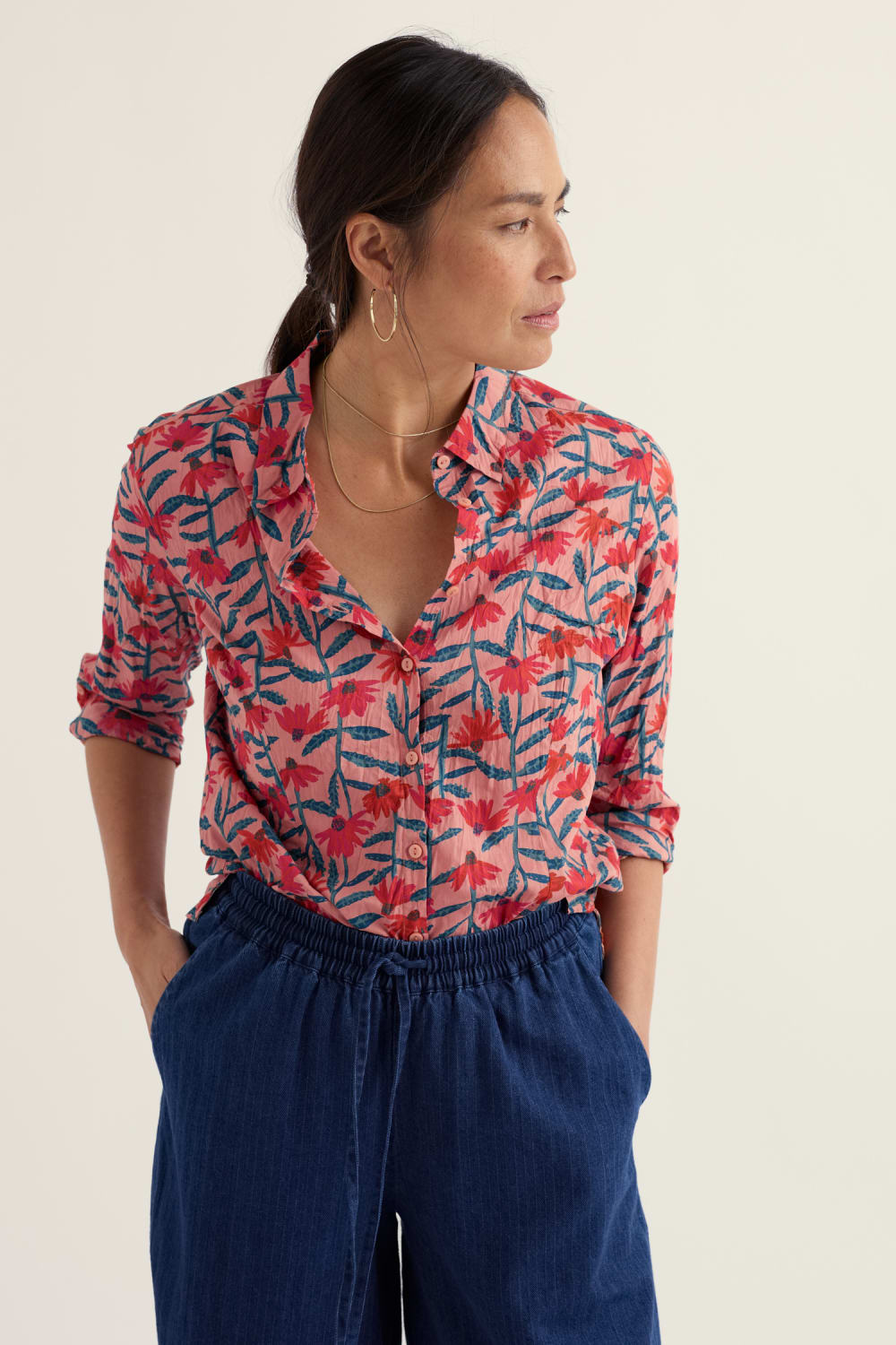 Seasalt Larissa Shirt in Echinacea Stems Rosehip