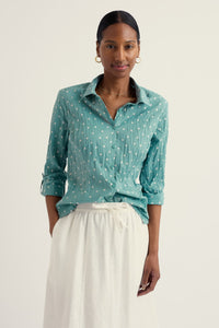 Seasalt Larissa Shirt in Little Sponge Spot Sardine