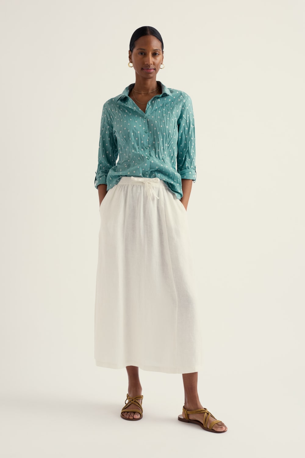 Seasalt Larissa Shirt in Little Sponge Spot Sardine