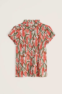 Rushmaker Short Sleeve Shirt in Red Hot Poker Chalk
