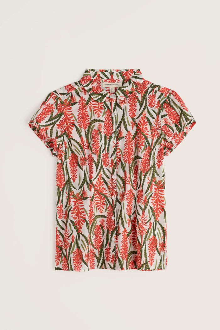 Rushmaker Short Sleeve Shirt in Red Hot Poker Chalk
