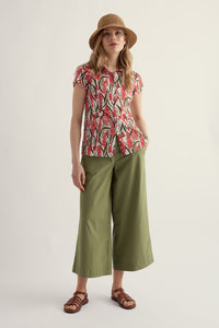 Rushmaker Short Sleeve Shirt in Red Hot Poker Chalk