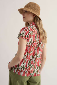 Rushmaker Short Sleeve Shirt in Red Hot Poker Chalk