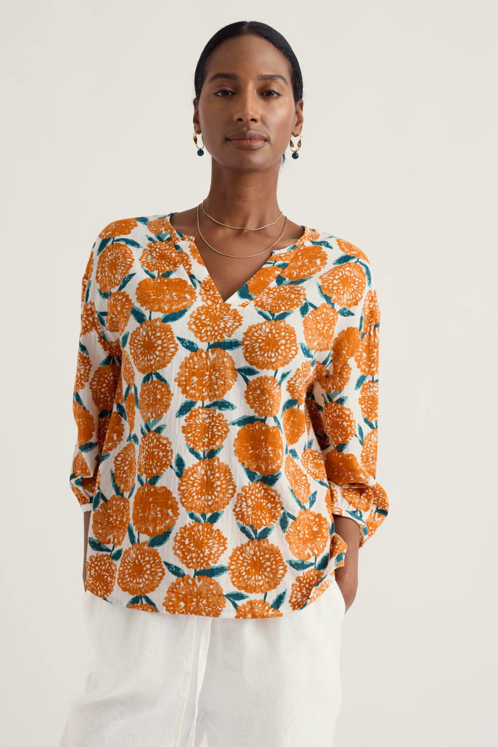 Streamlet Swing-Shape Top in Painted Marigold Chalk
