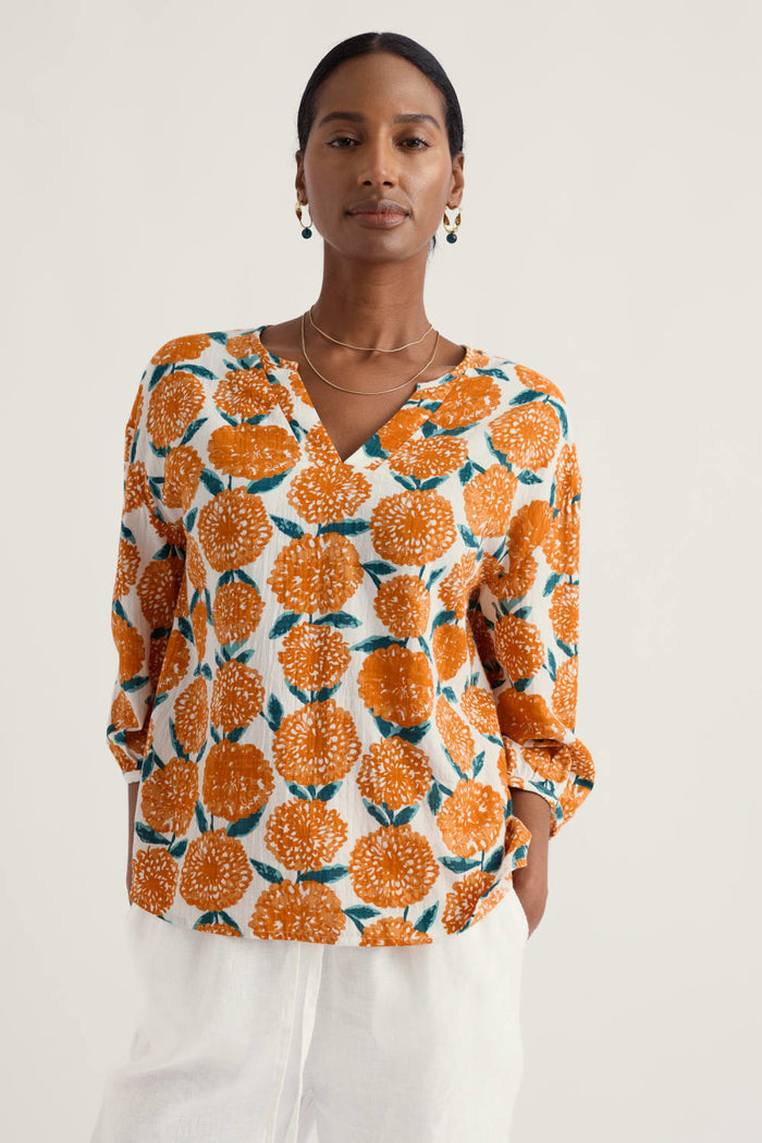 Streamlet Swing-Shape Top in Painted Marigold Chalk
