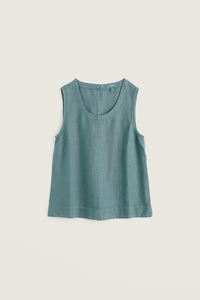 Lighthouse Station Linen Vest in Sardine