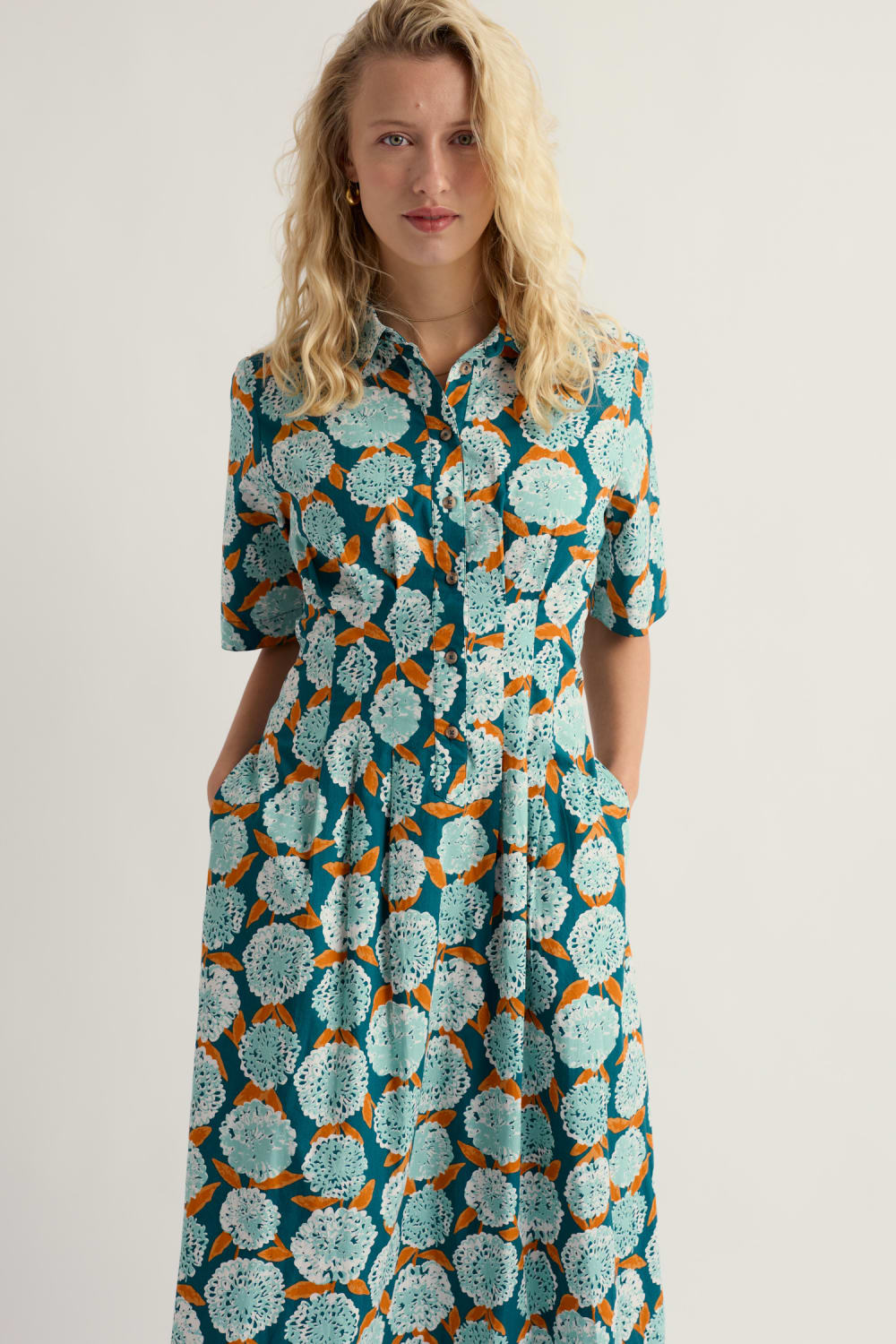 Wild Liquorice Shirt Dress in Painted Marigold Dark Wreckage